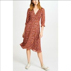 Madewell Clipdot Prairie Spring Midi Dress - Sz 4
